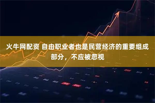 火牛网配资 自由职业者也是民营经济的重要组成部分，不应被忽视