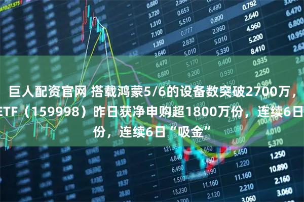 巨人配资官网 搭载鸿蒙5/6的设备数突破2700万，计算机ETF（159998）昨日获净申购超1800万份，连续6日“吸金”