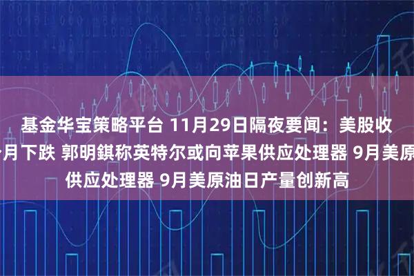 基金华宝策略平台 11月29日隔夜要闻：美股收高 原油连续四个月下跌 郭明錤称英特尔或向苹果供应处理器 9月美原油日产量创新高
