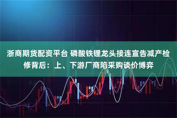 浙商期货配资平台 磷酸铁锂龙头接连宣告减产检修背后：上、下游厂商陷采购谈价博弈